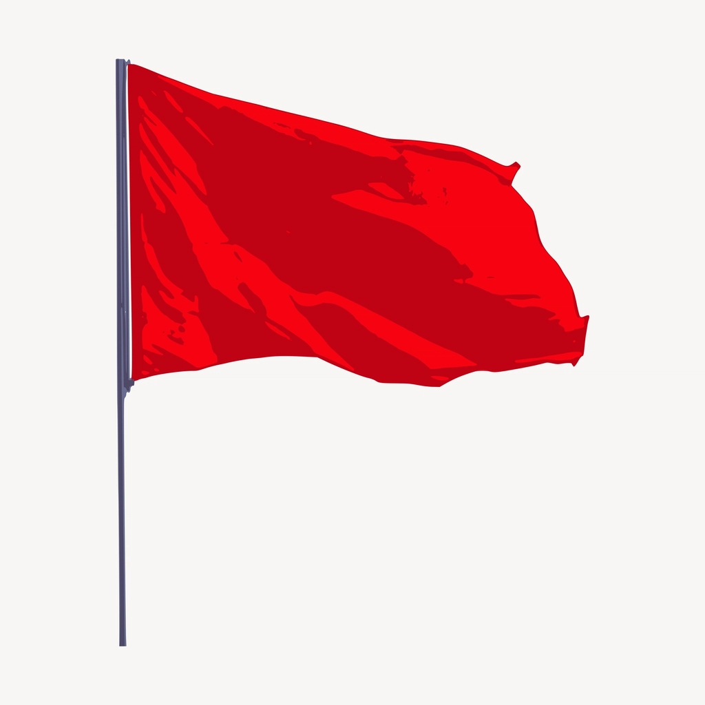Red flag clipart, illustration
